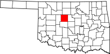 State map highlighting Kingfisher County