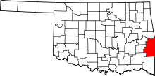 Map of Oklahoma highlighting Le Flore County