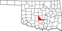 State map highlighting McClain County