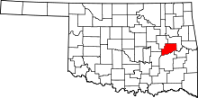Map of Oklahoma highlighting McIntosh County