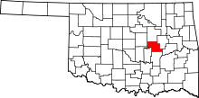 State map highlighting Okfuskee County
