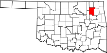 State map highlighting Rogers County