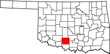 Map of Oklahoma highlighting Stephens County