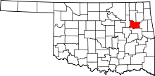 State map highlighting Wagoner County