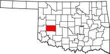 State map highlighting Washita County
