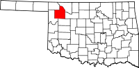 State map highlighting Woodward County