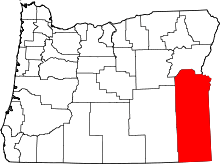 State map highlighting Malheur County
