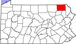 State map highlighting Susquehanna County