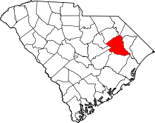 Map of South Carolina highlighting Florence County