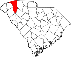 Map of South Carolina highlighting Greenville County