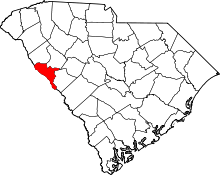 Map of South Carolina highlighting McCormick County