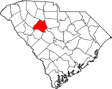 Map of South Carolina highlighting Newberry County