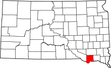 State map highlighting Bon Homme County