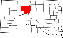 State map highlighting Dewey County