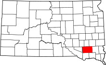State map highlighting Hutchinson County