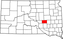 State map highlighting Jerauld County