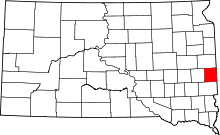 Map of South Dakota highlighting Moody County