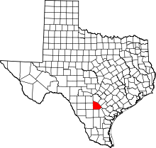 State map highlighting Atascosa County