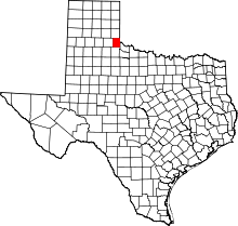 State map highlighting Childress County