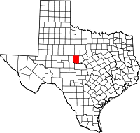 State map highlighting Coleman County