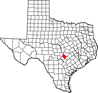 State map highlighting Hays County