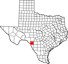 State map highlighting Kinney County