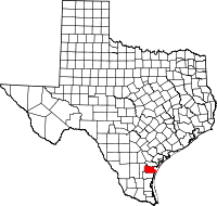 State map highlighting Nueces County