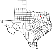 Map of Texas highlighting Rockwall County