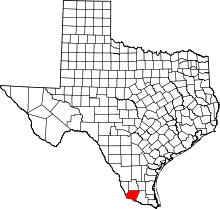 State map highlighting Starr County