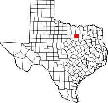 Map of Texas highlighting Tarrant County