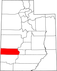Map of Utah highlighting Beaver County