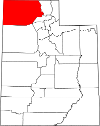 State map highlighting Box Elder County