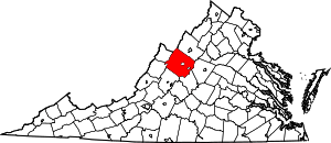 State map highlighting Augusta County