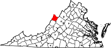 Map of Virginia highlighting Highland County