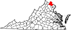 State map highlighting Loudoun County