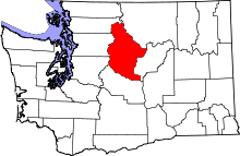 State map highlighting Chelan County