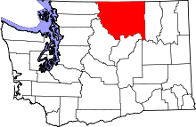 State map highlighting Okanogan County
