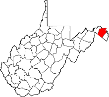 Map of West Virginia highlighting Berkeley County