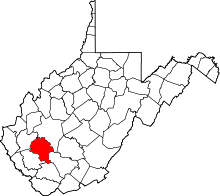 Map of West Virginia highlighting Boone County