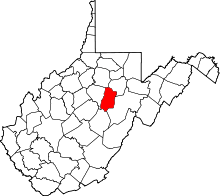 State map highlighting Upshur County