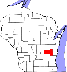 State map highlighting Fond du Lac County