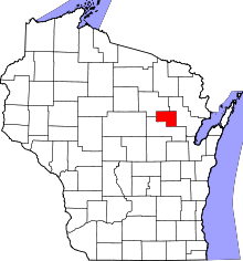 Map of Wisconsin highlighting Menominee County