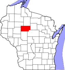 Map of Wisconsin highlighting Taylor County