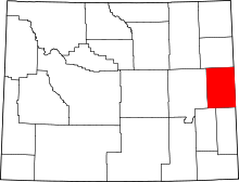 State map highlighting Niobrara County