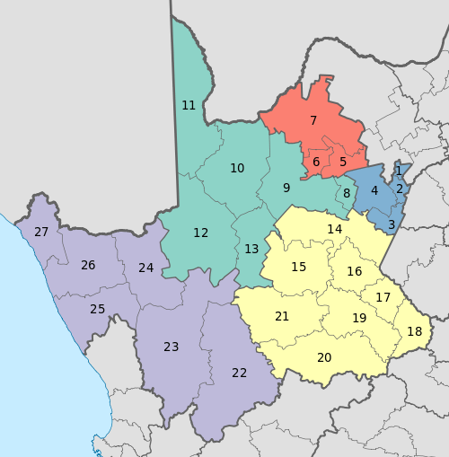 Map of the municipalities in the Northern Cape