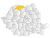 Map of Romania highlighting Maramureș County