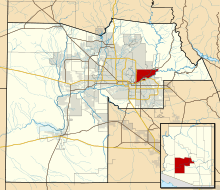 Map of Maricopa County showing Salt River Indian Reservation in red