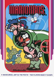 Player characters Mario and Luigi surrounded by the three enemies in the game.