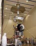 Mars Climate Orbiter during assembly
