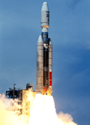 Titan III vehicle launching the Mars Observer spacecraft